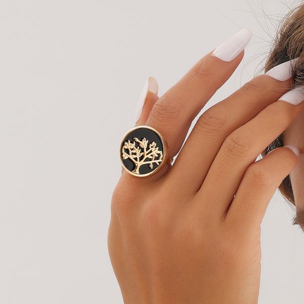 Braccialetti da donna, orecchini, collana, stile semplice, casual, in lega di alluminio, placcatura in lega di albero della vita, 1 pezzo, 1 paio_voghion.com