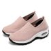 Scarpe da passeggio comode da donna - Sneakers slip-on in rete traspirante con suola spessa e ammortizzata per donne di mezza età_voghion.com