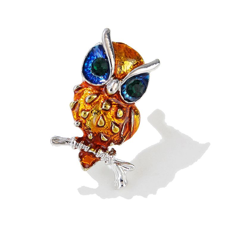 Lanhao Nouveau Style Personnalité Japonaise Et Coréenne Glaçure Elfe Oiseau Sacré Hibou Trench-Coat Châle Broche Épingle À Revers_voghion.com