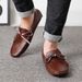 Scarpe casual con berretti slip-on in pelle da uomo taglie forti_voghion.com