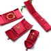 Double Opening Wedding Jewelry Box Set - Red Velvet Ring, Earring, Necklace & Bracelet Storage Organizer With Jewelry Bag_voghion.com