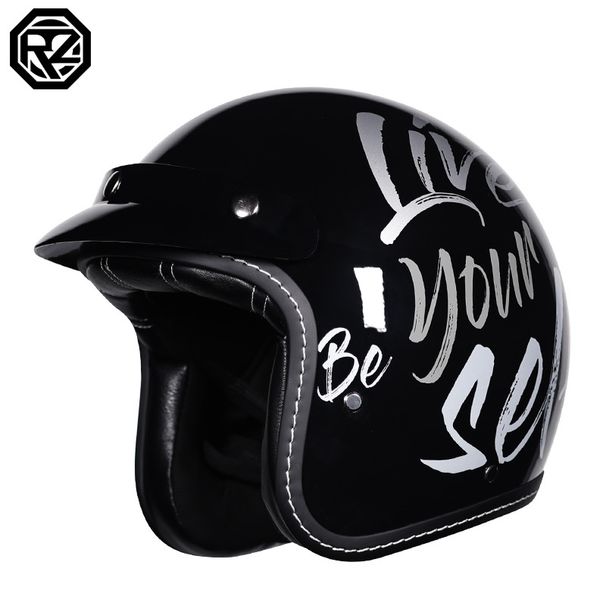 Motorradhelm Männer und Frauen 3C-Zertifizierung 3/4 Helm Retro Halbhelm Motorrad Pendeln vier Jahreszeiten kann mit Bluetooth ausgestattet werden_voghion.com