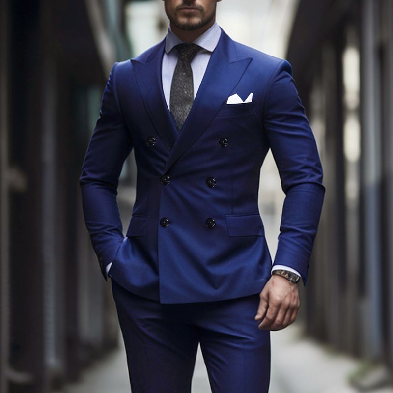 Vêtements pour hommes Veste de costume fendue au dos imprimée pour hommes Costume imprimé numérique Hauts décontractés_voghion.com