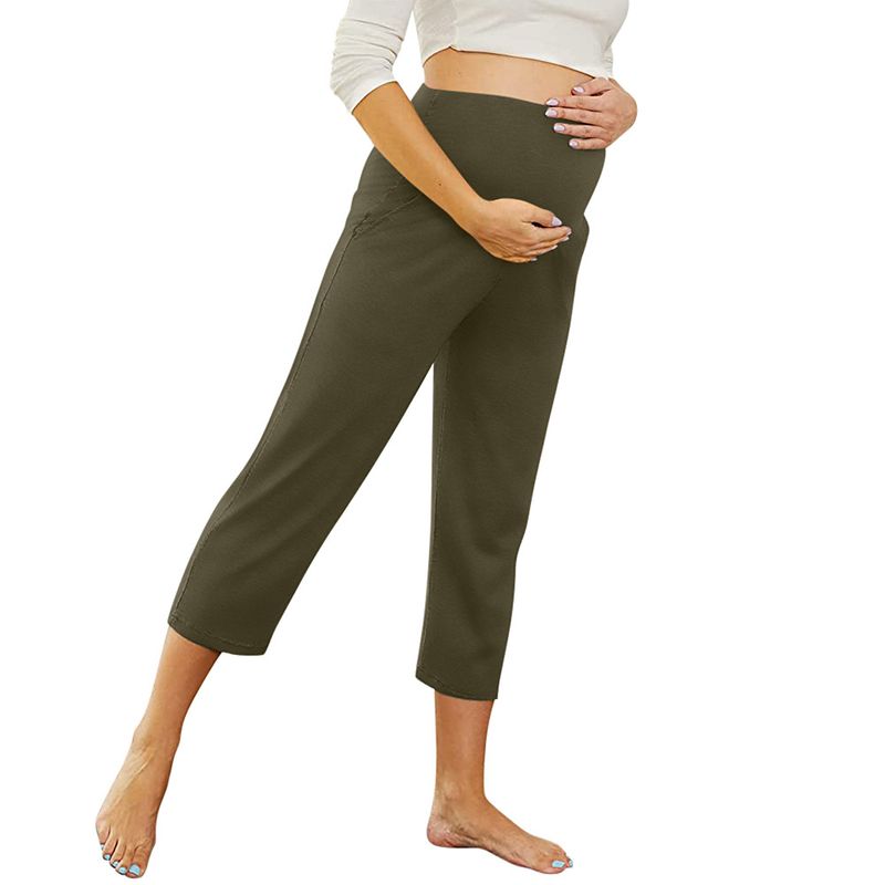 Family matching maternity pants 2024 new women's maternity yoga pants online celebrity women's pants cropped pants 10 colors_voghion.com