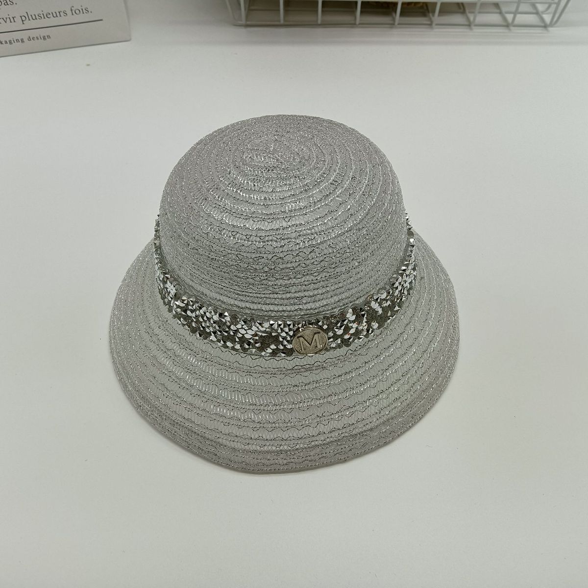 Nuovo cappello da sole per bambola, piccolo animale domestico, fatto a mano, in paglia di cotone, con tesa larga e rotondo._voghion.com