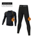 Conjunto de corrida de inverno masculino com camada de base térmica forrada de lã, camisa de compressão de secagem rápida, esportes, fitness, treinamento de esqui_voghion.com