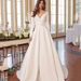 ChicShe ChicShe ChicShe ChicShe Langärmeliges, leichtes Satin-Brautkleid 2025, neues Modell im französischen Stil, hochwertige Premium-Textur, lange Schleppe, weißes Kleid_voghion.com