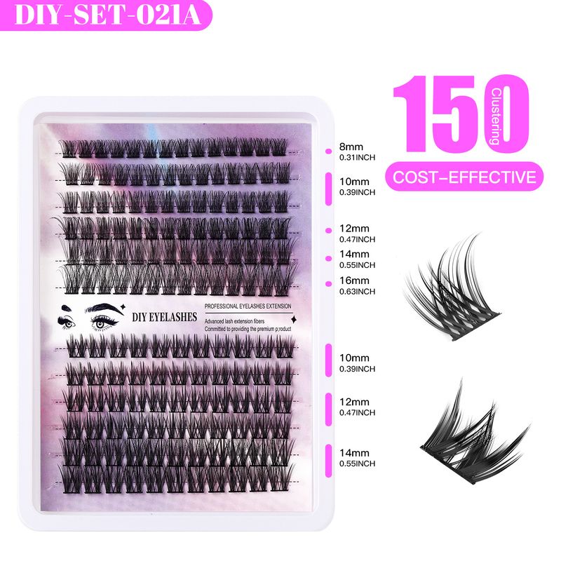 Bellezza Salute Fai da te Hot Hot Esplosioni 150 Cluster Grande capacità Fai da te Innesto Ciglia finte Simulazione spessa 8-16mm Ciglia_voghion.com