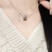Silver Natural White Mother-of-Pearl Small Waist Necklace For Women With Zircon Tassel Pendant, High-End Elegant_voghion.com
