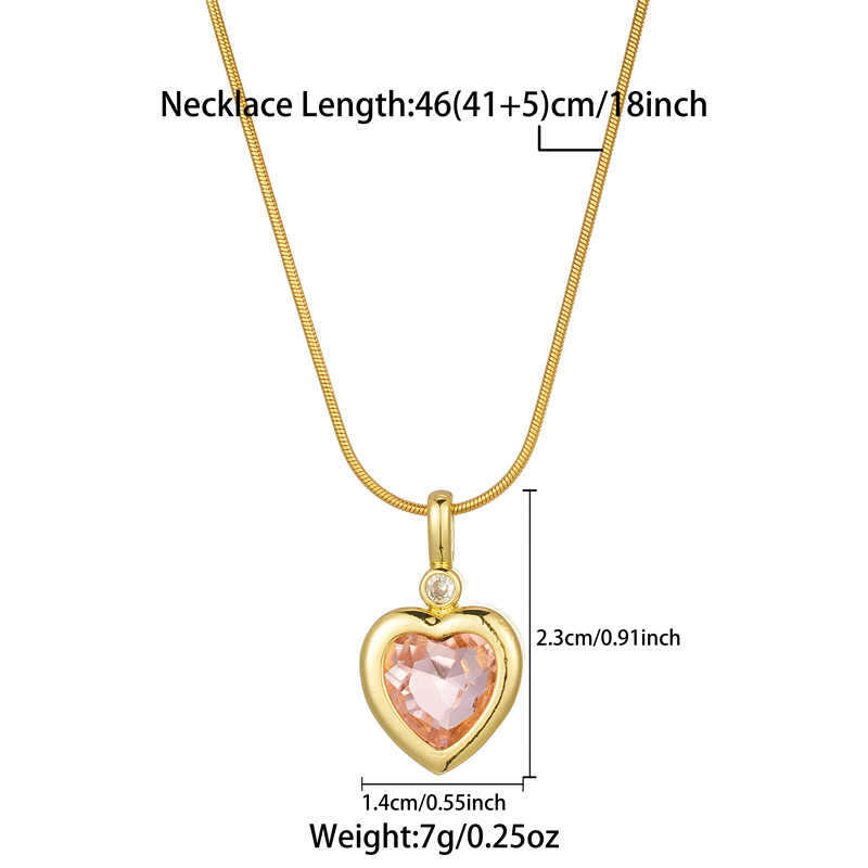 Collana con ciondolo a forma di matita in acciaio al titanio, versatile per le donne con un senso dell'umorismo, bel design, catena in collagene, collana in zirconia a forma di cuore_voghion.com