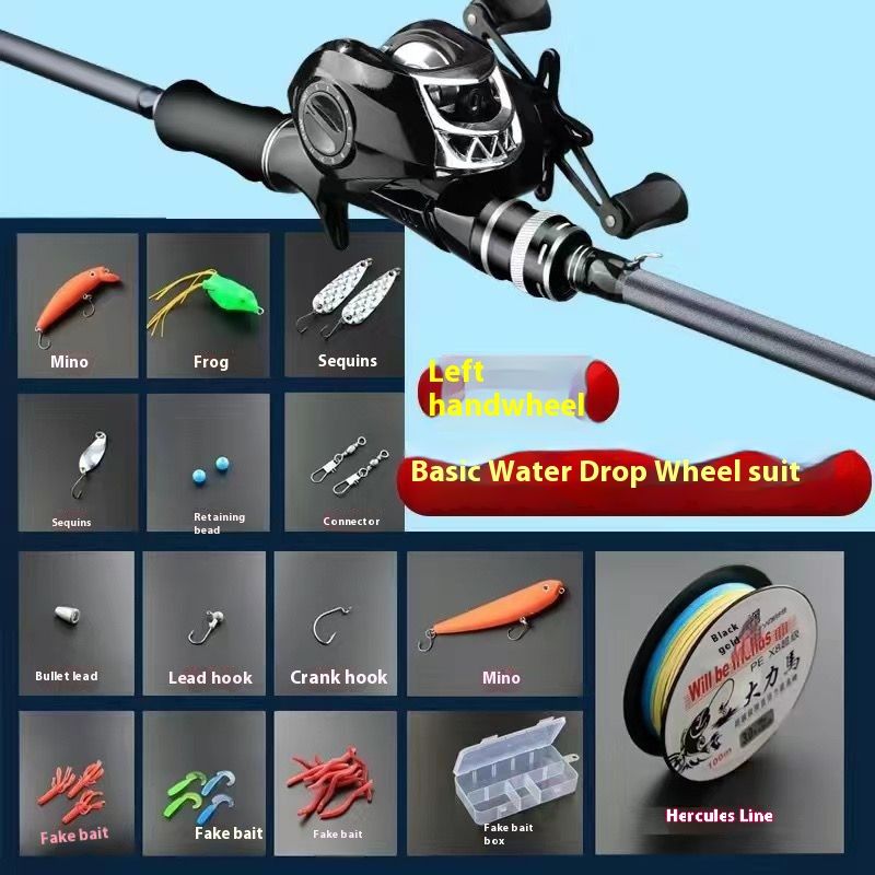 Dawa Set complet din fibră de carbon Set de momeli ultra-ușoare Mâner de pistol Picătură de apă Lansare lungă Cap de șarpe Lansetă cu gură de pește_voghion.com