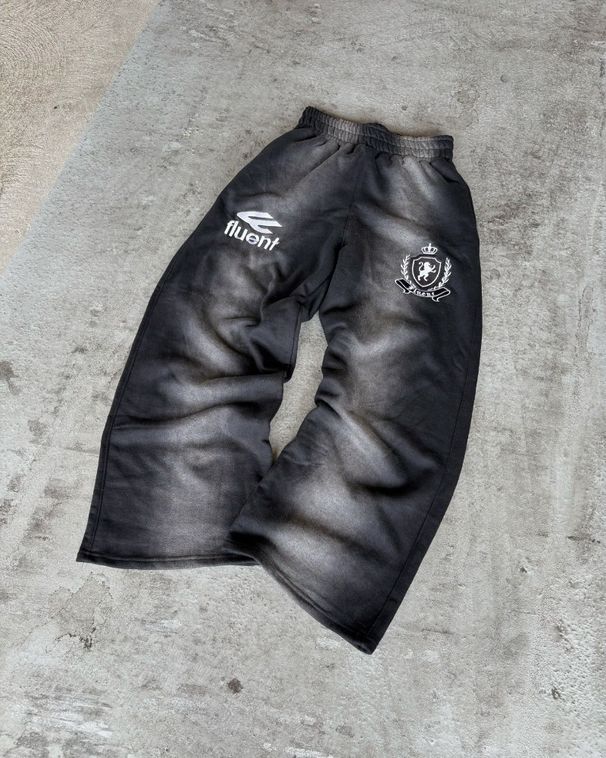 Vintage Washed Cotton Hoodie & Jogger Set – Distressed Embroidery Zip-Up (Grey/Black, S-XXXL) | 90s Retro Streetwear For Men & Women_voghion.com