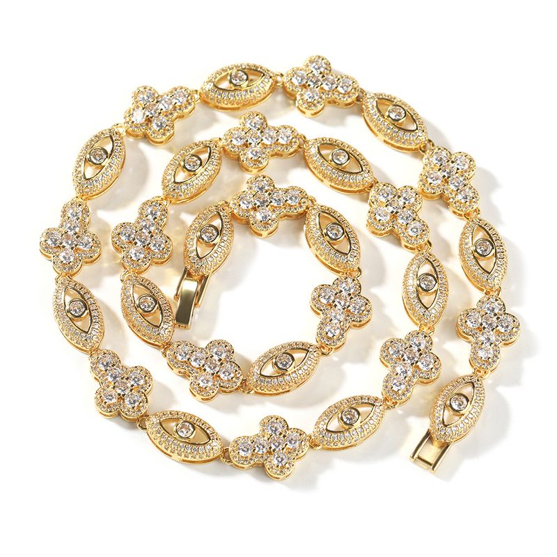 Herren-Hip-Hop-Kreuz-Anhänger-Halskette mit Diamant-Akzenten in Gold oder Silber, 20-Zoll-Kette für stilvolle urbane Mode_voghion.com