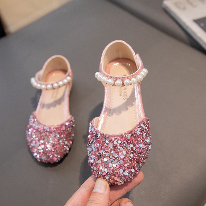 Girls Elsa Princess Shoes 2024 Autumn New Children's Leather Shoes Girl Baby Performance Crystal Shoes Soft Sole Single Shoes_voghion.com
