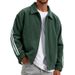 "Men's Corduroy & Polyester Zip-Up Jacket – Ribbed Collar, Relaxed Fit, Windproof Casual Coat (S-4XL, 10 Colors, Business-to-Street Style)"_voghion.com