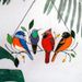 Multicolor Birds spring bird painted glass window ornaments art hanging chain cross-border ornaments_voghion.com