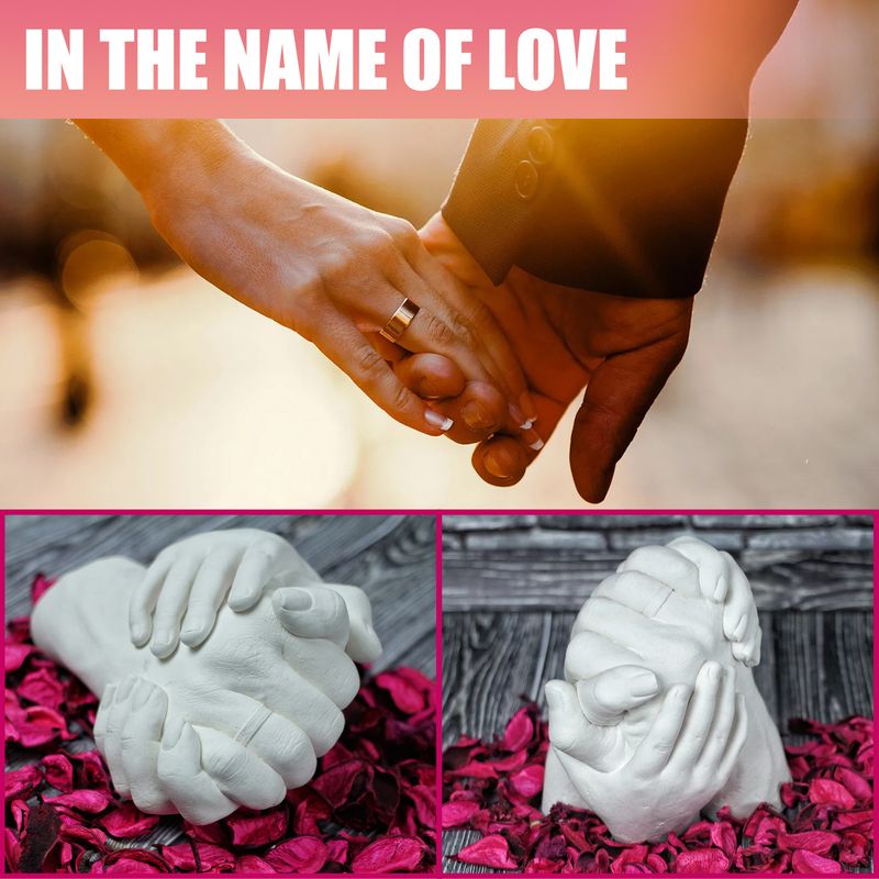 Home Furniture Couple hand model plaster powder Valentine's Day gift dedicated hand model_voghion.com