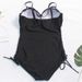 Women's Plus Size One-Piece Swimsuit With Cross-Back Ties - Sexy High Elasticity Swimwear For Beach & Pool_voghion.com