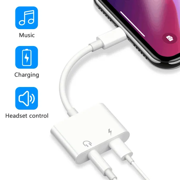 Lighting To 3.5mm Jack Audio Cable Adapter For IPhone 8 7 6 6S Plus X XR XS 11 12 Pro Max SE 2 Earphone Connector Stereo Adaptor_voghion.com