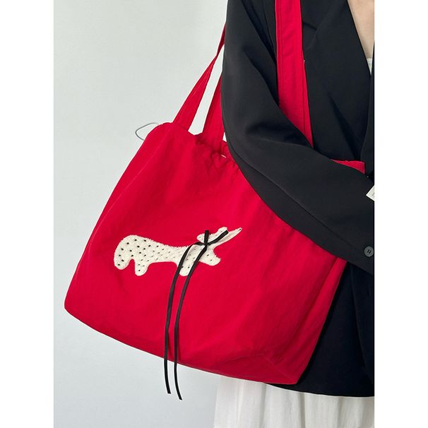 Nylon Shoulder Bag Fall/Winter New Large Capacity Embroidered Tote Bag Commuter Canvas Bag_voghion.com
