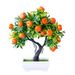 Simulazione albero da frutto Simulazione pianta bonsai piccola pianta in vaso Fiore di plastica Fortuna albero da frutto kumquat arancione_voghion.com
