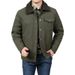 Herren-Winterjacke mit Fleecefutter und Sherpa-Kragen – Winddichter Mantel aus Baumwollmischung für Outdoor- und Freizeitkleidung (Khaki, Armeegrün, Marineblau)_voghion.com
