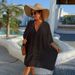 "Lightweight Sun Protection Jacket – Loose Fit Beach Cover-Up With Five-Point Sleeve For Swimwear & Vacation"_voghion.com