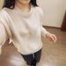 Women's Clothing Oversized Knit Sweater Soft Wool Pullover Long Sleeve Casual Loose Fit Round Neck Solid Color Top_voghion.com
