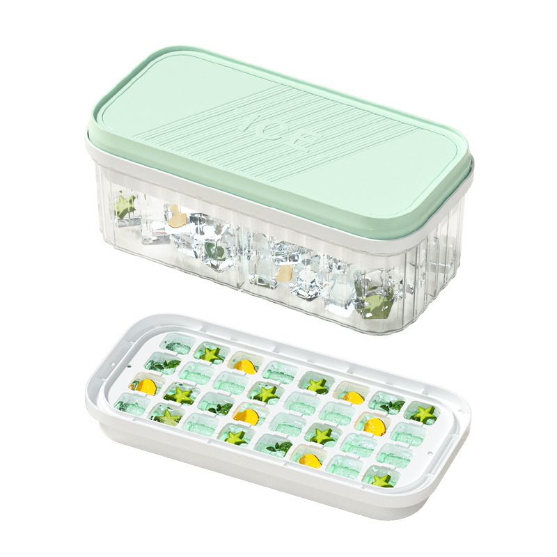 Silicone Ice Mold And Storage box 2 In 1 Ice Tray Making Mould Box Set Maker Bar Kitchen Utensils MoldsTool Ice Cube DIY Makers_voghion.com