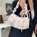 Borsa a tracolla di alta qualità, piccola, con coulisse, in tela floreale, delicata e dolce, per donna, 2024_voghion.com