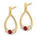 14k 1/4 Carat Lab Grown Diamond VS/SI+ G+ And Created Ruby Complete Dangle Teardrop Post Earrings_voghion.com