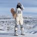 Snowy Style Single Board Strap Pants Windproof Waterproof Color-Block Suit One-Piece Unisex Outdoor Ski Gear_voghion.com