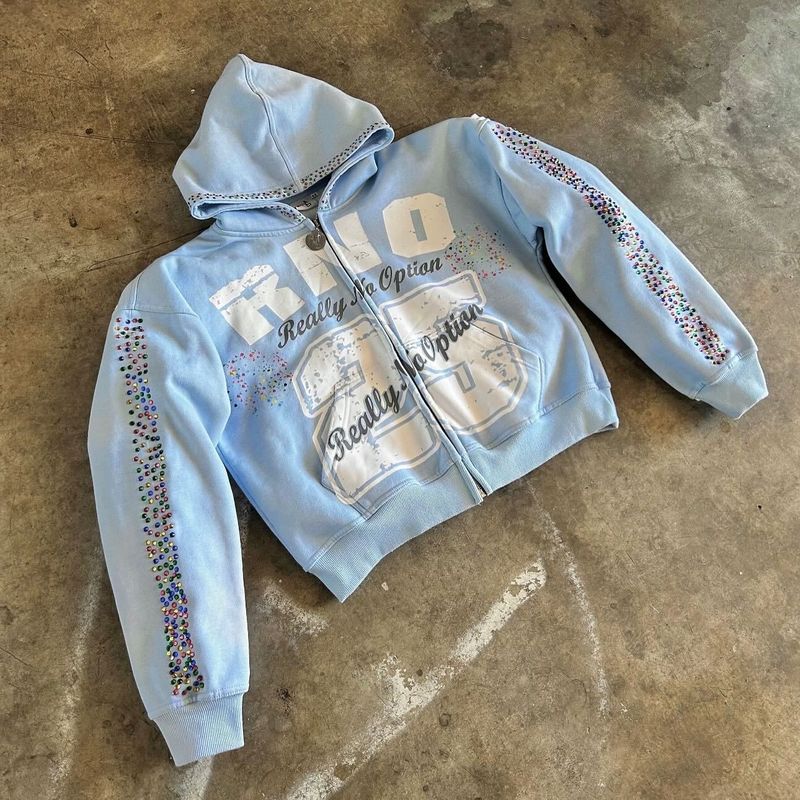 Unisex Blue 3D Print Hooded Zip-Up Sweatshirt –Streetwear Hip Hop Jacket, Oversized Pullover For Men/Women, Fall Fashion Casual Outerwear_voghion.com