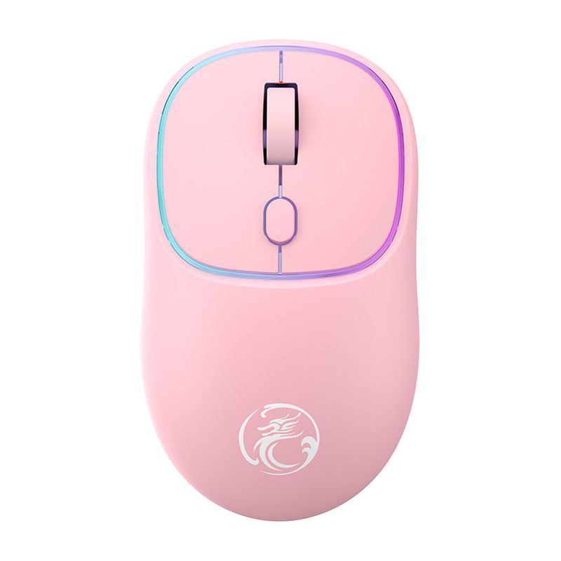 Pulsanti Tipo C Ricarica Luminescente regolabile Ricaricabile Wireless 2.4G Mouse ottico muto compatibile con Bluetooth con_voghion.com