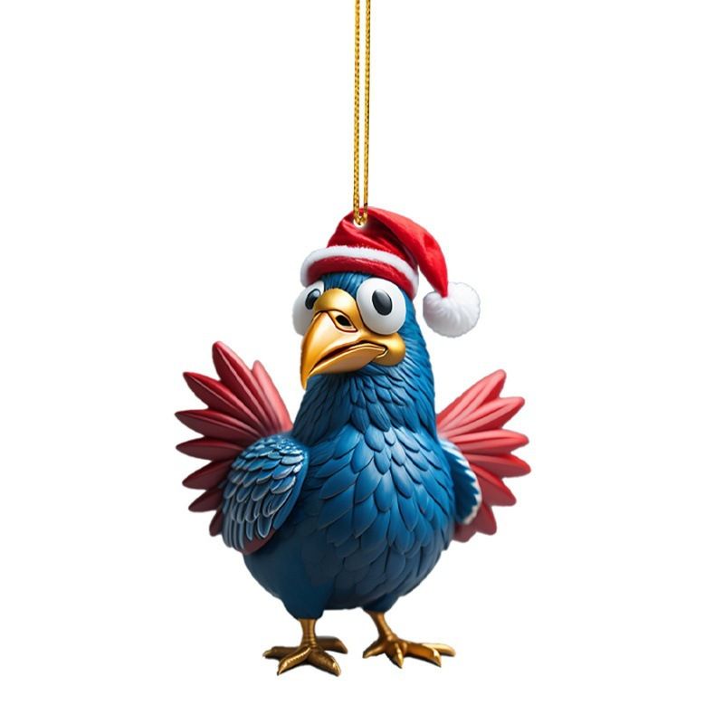 Neu Weihnachten Kreative Tier Huhn Hahn Serie Anhänger Weihnachten Baum Anhänger Acryl Anhänger_voghion.com