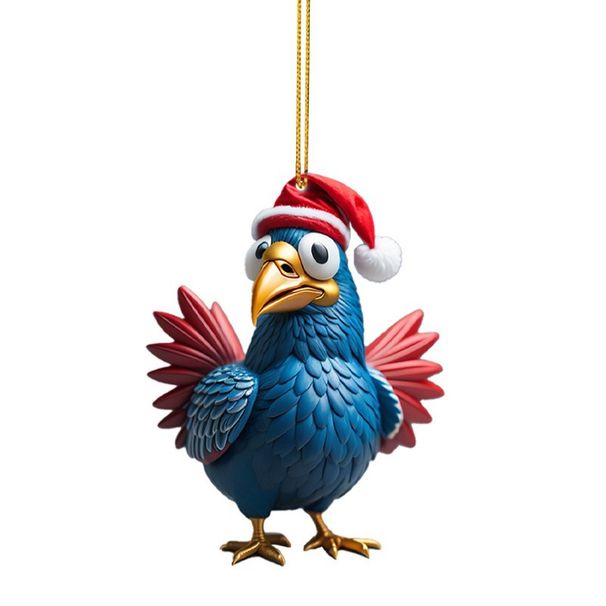 Neu Weihnachten Kreative Tier Huhn Hahn Serie Anhänger Weihnachten Baum Anhänger Acryl Anhänger_voghion.com