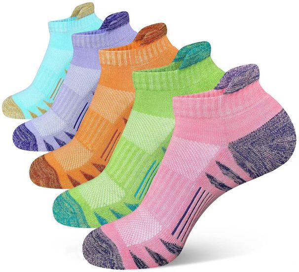 Performance-Laufsocken – Rutschfeste, schnelltrocknende Polyester-Spandex-Mischung (Unisex, Low Cut, 5er-Pack, Mehrfarbenoptionen)_voghion.com