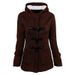 Women's Hooded Peacoat With Toggle Buttons - Thickened Mid-Length Jacket For Autumn & Winter (Black, Dark Gray, Light Gray, Burgundy)_voghion.com