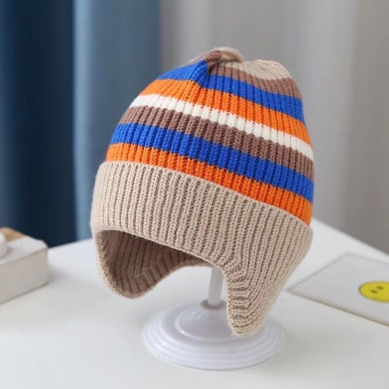 Kinder herbst und winter gestrickte mädchen pullover Koreanische version farbige wolle männer baby warme ohr schutz hüte,_voghion.com