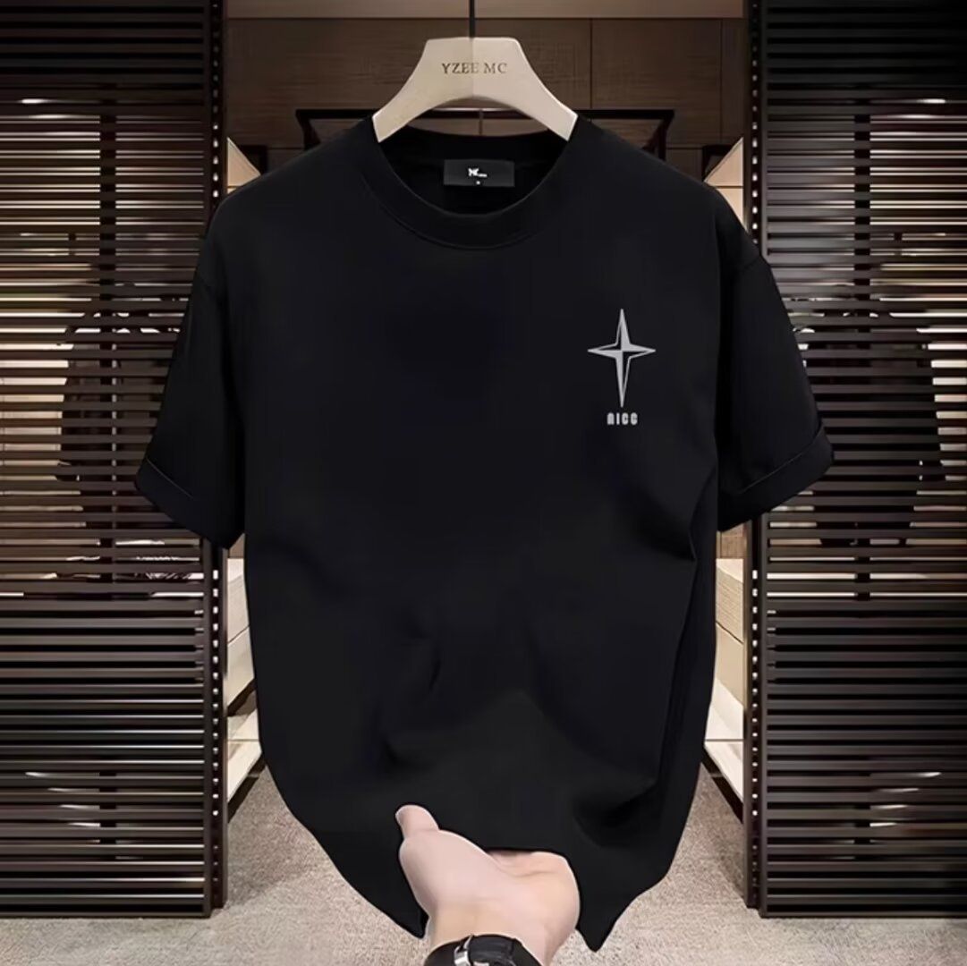 Sommer-Blockbuster aus reiner Baumwolle im amerikanischen Stil, billiges, hübsches Jugend-Kurzarm-T-Shirt für Herren- und Damenmode, Marke, Straße, loses Oberteil, All-Match-Ins_voghion.com