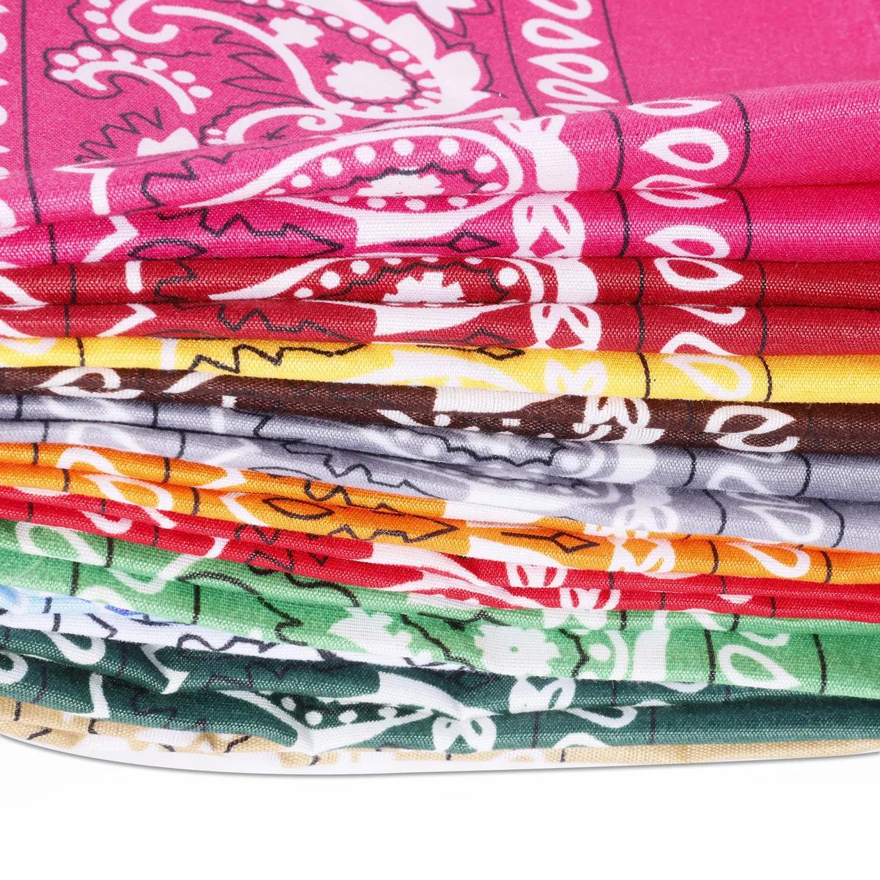 polyester paisley cashew flower square scarf hip hop outdoor cycling spot wholesale bandana headscarf_voghion.com