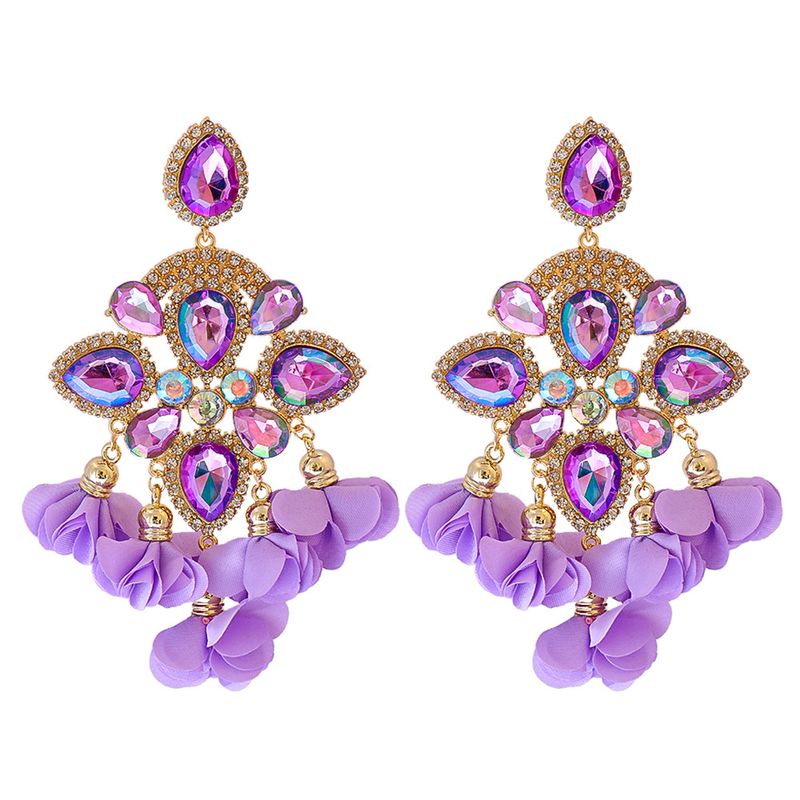 Nuovi orecchini da donna con fiori di diamanti colorati bohémien_voghion.com