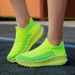 Green Platform Knit Sneakers Men Women Trainers Breathable Socks Men's Running Shoes Comfortable Slip-on Women's Sports Shoes_voghion.com
