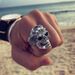 Anello da uomo con teschio e testa, stile gotico punk, regalo maschile_voghion.com