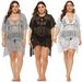 plus size women's loose irregular hollow see-through beach bikini blouse_voghion.com