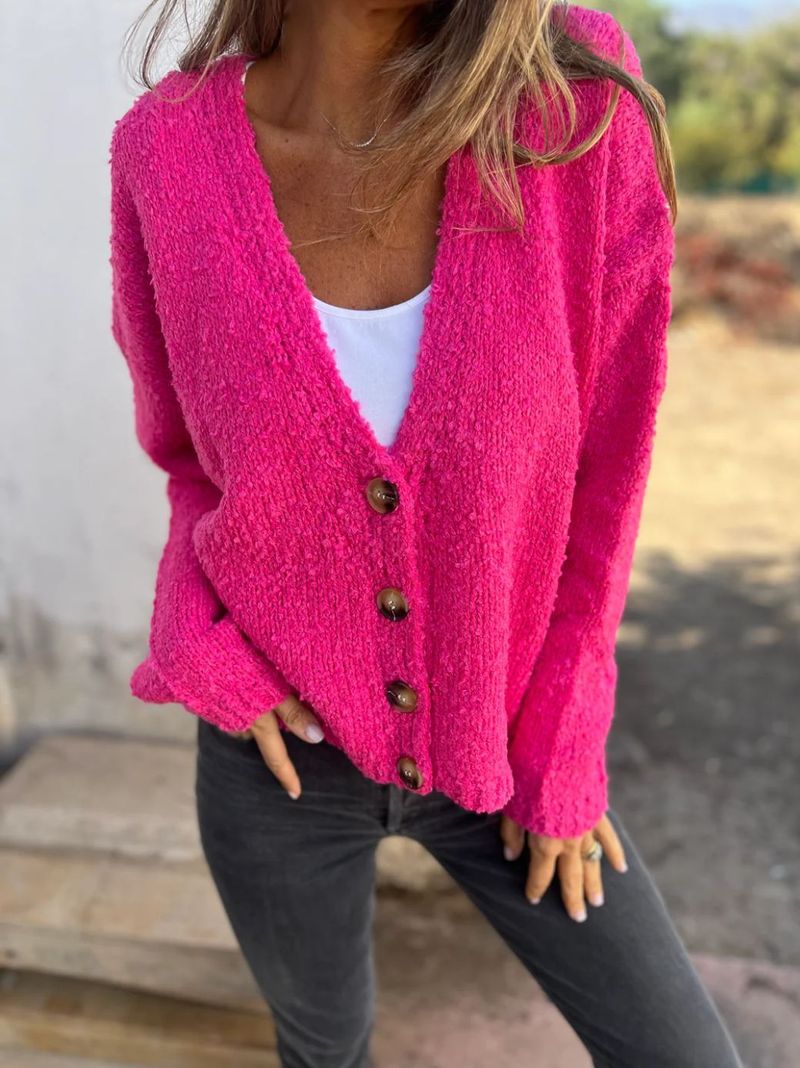 2025 Entra Outono E Inverno Novo Produto Moda Cor Sólida Cardigan Malha Camisola Para Mulheres_voghion.com