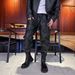 Punk Street Autumn And Winter Men's Skinny PU Leather Long Pants With Binding..._voghion.com