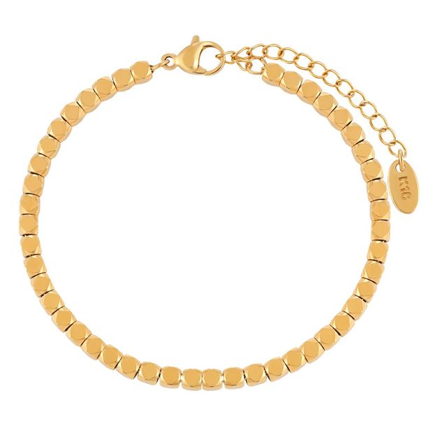 Damen-Schmuckset, einfache Halskette aus Edelstahl, verblasst nicht, hochwertiges PVD-galvanisiertes Gold, kleines quadratisches Armband-Halsketten-Set_voghion.com