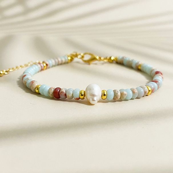 Artistic Retro Stone Disc Stone Beaded Retro Fashionable Bracelet Temperament Female_voghion.com