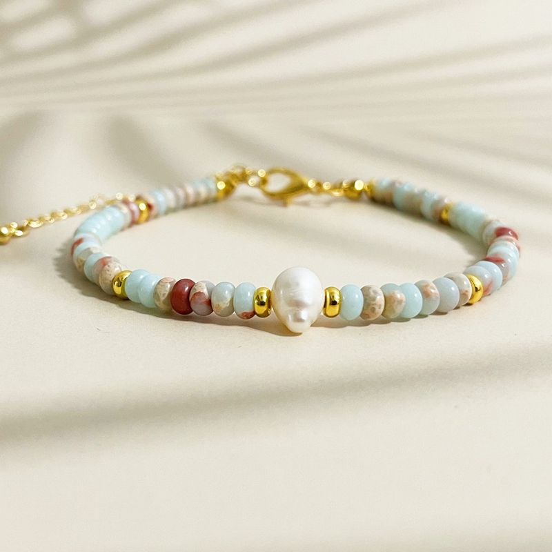 Disco di pietra artistico retrò con perline in pietra retrò alla moda, braccialetto temperamento femminile_voghion.com